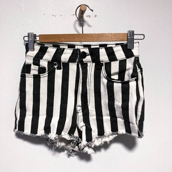 2 FOR $15 BDG High Rise Stripped Shorts - Picture 1 of 16